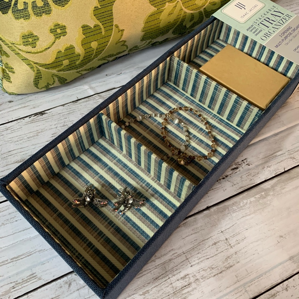 3 openings stackable tray organizer.